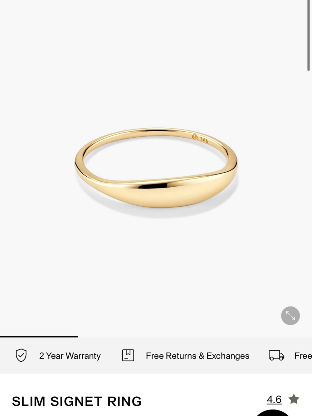 Mejuri Slim Signet Ring